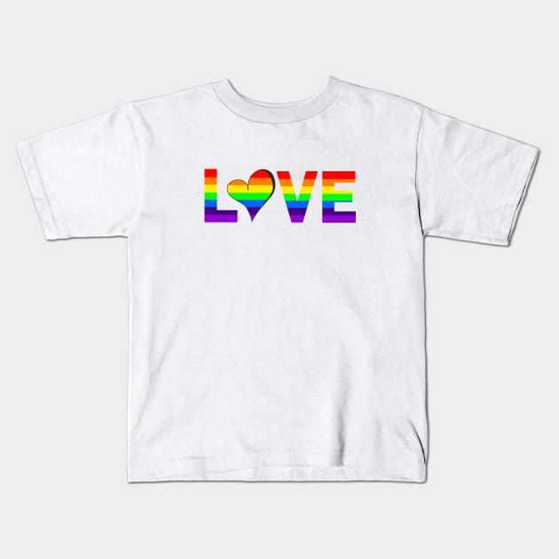 Rainbow Love Universal Word of Support Kids T-Shirt by tnts